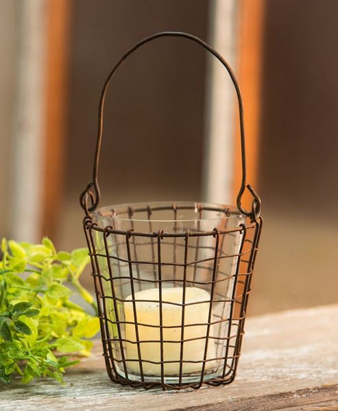 Picture of Wire Bucket with Glass