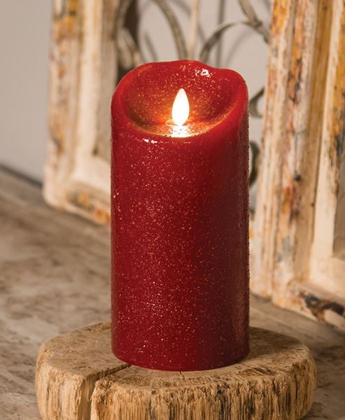 Picture of Rustic Red Luminara Pillar 7"