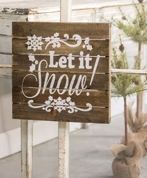 Let it Snow Slatted Wood Sign