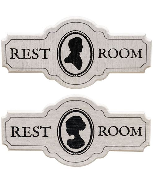 Victorian Restroom Sign Set