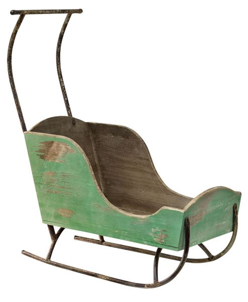 Green Wooden Sled