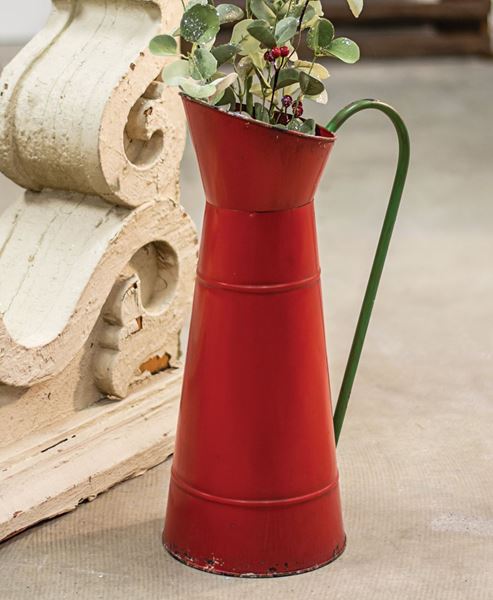 Picture of Red Metal Carafe w/Green Handle