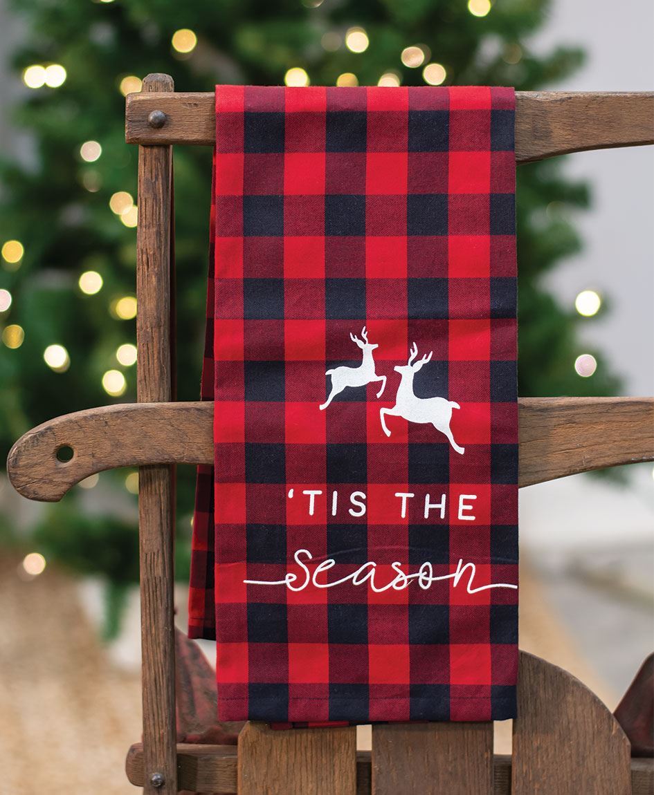Col House Designs - Wholesale Red Buffalo Check Merry Christmas Towel