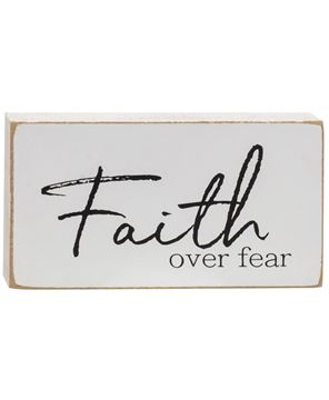 Picture of Faith Over Fear Rectangular Block, 3 Asstd.