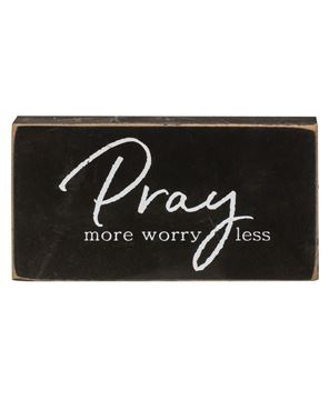 Picture of Pray More, Worry Less Wooden Block, 3 Asstd.