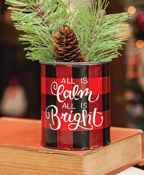Picture of Calm and Bright Christmas Metal Bucket