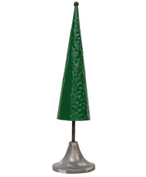 Picture of Distressed Green Metal Christmas Cone Tree - 15.5"H