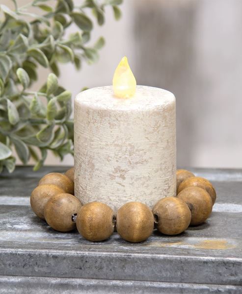Col House Designs - Wholesale Wooden Round Bead Candle Ring