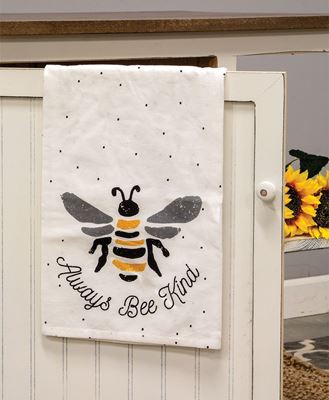 Embroidered Kitchen Towel with Bee Kind Bees and Polka dots Renovating  Decorate
