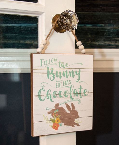 Picture of Follow the Bunny Beaded Sign