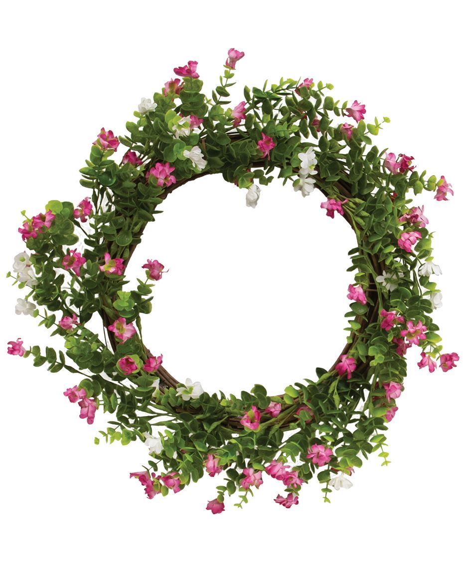Col House Designs - Wholesale| Pink & White Paper Wildflower & Twig Wreath