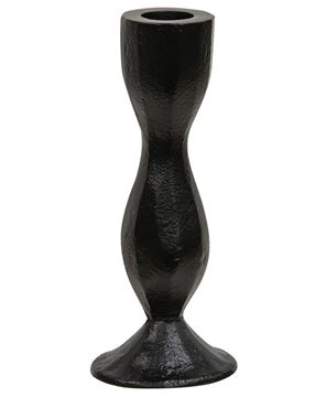 Picture of Carved Look Hourglass Black Iron Taper Holder, 6.25"