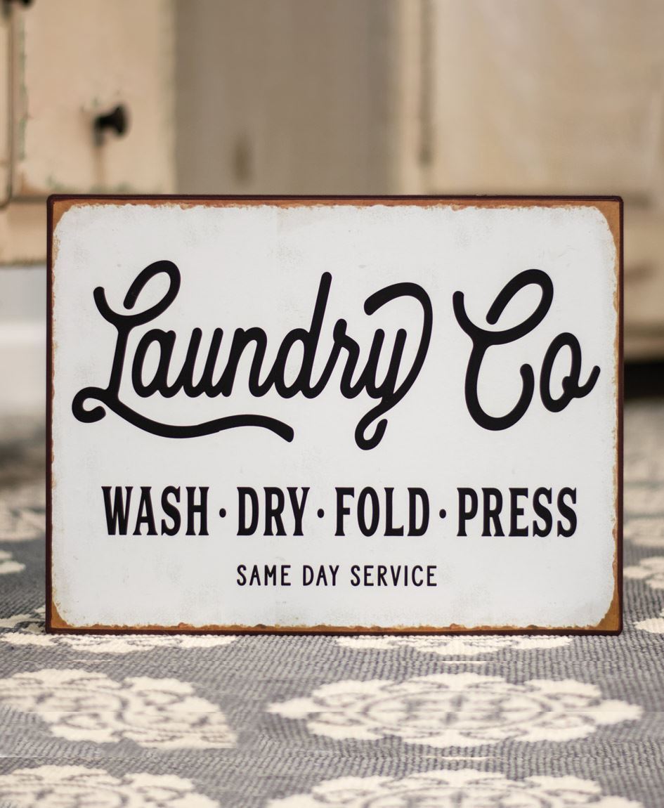 Col House Designs - Wholesale| Laundry Co. Distressed Metal Sign