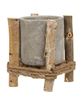 Picture of Cement Planter in Wooden Frame, 5" Sq. x 6" H