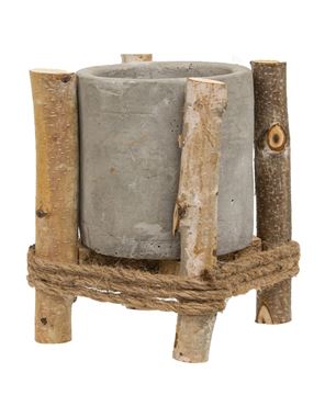 Picture of Cement Planter in Wooden Frame - 5" Sq. x 6" H