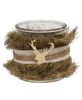 Picture of Furry Jar w/Reindeer Charm - 4" Dia. x 4" H