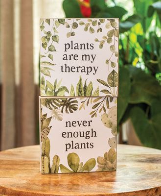 Picture of Plants Are My Therapy Box Sign, 2 Asstd.