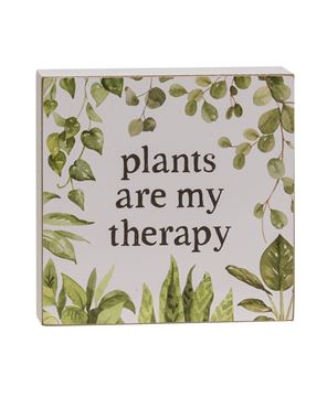 Picture of Plants Are My Therapy Box Sign, 2 Asstd.