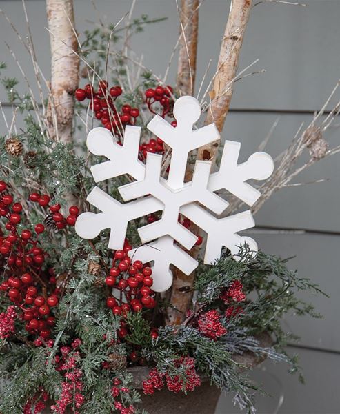 Picture of Glittered Layered Wooden Snowflake Planter Stake Topper, 11"