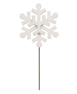 Picture of Glittered Layered Wooden Snowflake Planter Stake Topper, 11"