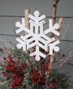 Picture of Glittered Layered Wooden Snowflake Planter Stake Topper, 14"