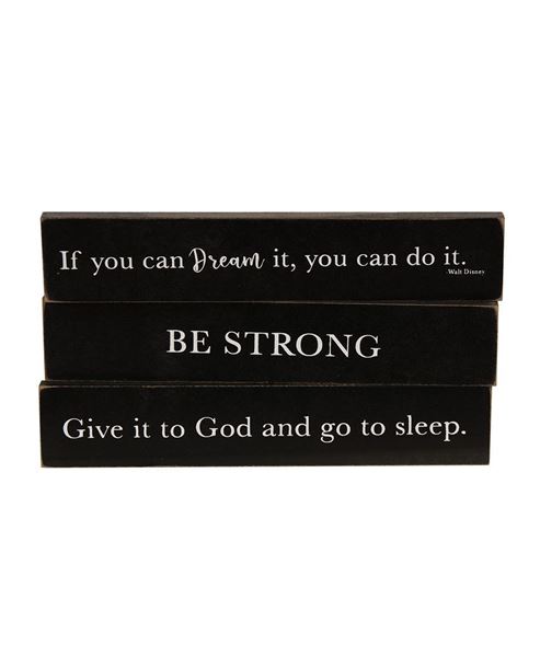 Picture of Be Strong Wooden Block, 3 Asstd.