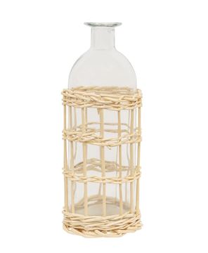 Picture of White Willow Wrapped Glass Bottle, 8.5"