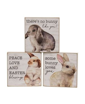 Picture of Bunny Love Square Block, 3 Asstd.