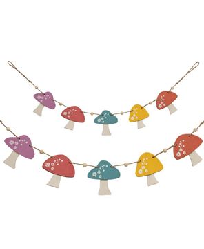 Picture of Spring Floral Wooden Mushroom Garland