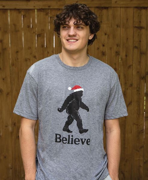 Picture of Believe Santa Bigfoot T-Shirt, XXL - Heather Graphite