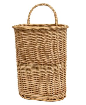 Picture of Natural Woven Willow Wall Basket w/Handle - 19.5"H