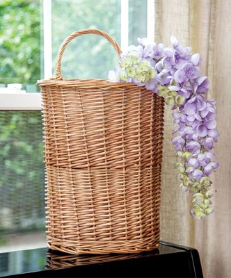 Picture of Natural Woven Willow Wall Basket w/Handle - 19.5"H