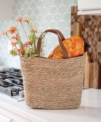 Picture of Woven Seagrass Tote w/Leather Handles