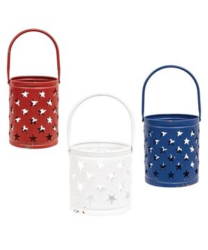 Picture of Star Punched Metal Americana Luminaries, 3/Set