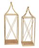 Picture of Distressed Golden Metal Open Air Lanterns, 2/Set