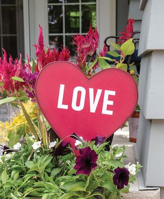 Picture of Love Red Heart Planter Stake Topper