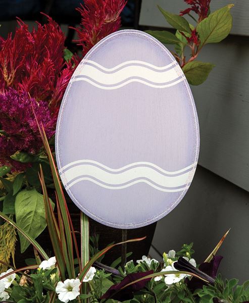 Picture of Glittered Lavender Easter Egg Accent/Planter Stake