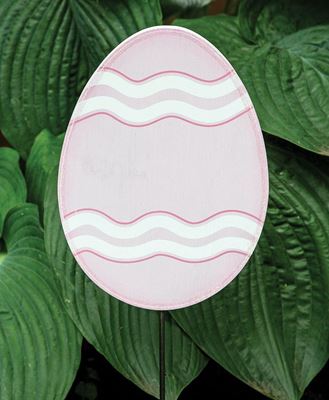 Picture of Glittered Pink Easter Egg Planter Stake Topper