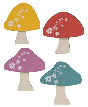 Picture of Floral Mushroom Magnets, 4/Set