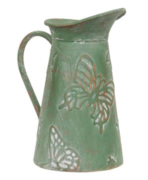 Picture of Green Copper Finish Butterfly Embossed Pitcher