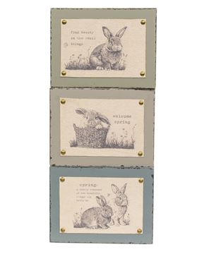 Picture of Spring Bunny Fabric Print Block, 3 Asstd.