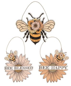 Picture of Blessed Bee Flower Ornaments - 3/Set