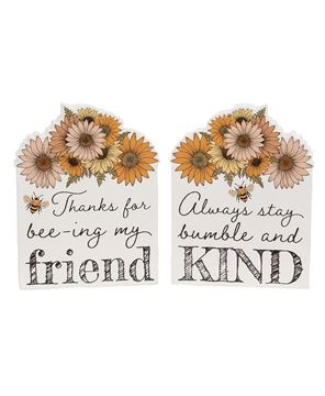 Picture of Bumble & Kind Bee & Flowers Block - 2 Asstd.