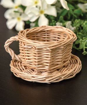 Picture of Natural Willow Coffee Cup & Saucer Basket, 4.5" x 2.5"