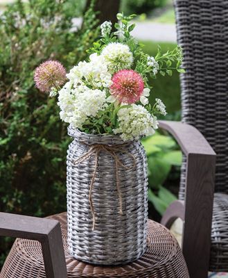 Picture of Graywash Willow Milk Can Basket