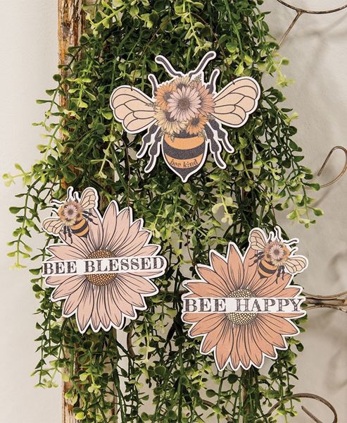 Picture of Blessed Bee Flower Ornaments - 3/Set