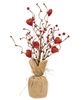 Picture of Red Glitter Heart & Berries Tree w/Burlap Base, 17"H