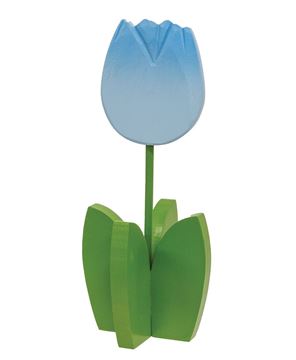 Picture of Blue Wooden Dimensional Tulip Sitter