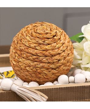 Picture of Warm Brown Woven Seagrass Decorative Ball, 4"