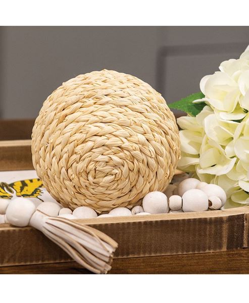 Picture of Natural Woven Seagrass Decorative Ball, 4"